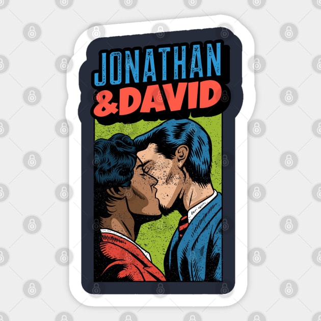 Jonathan & David - The Gayest Biblical Couple - Jewish Humor Sticker by JMM Designs